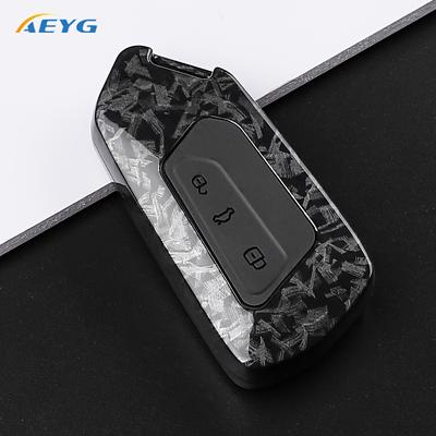TEMU For Carbon Fiber Style Abs Car Key Case Cover, Compatible With Vw Golf 8 Mk8 Octavia A8 Mk4 2020 2021 - Protection Accessory Image