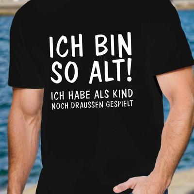 "TEMU Men's " So Alt!" Graphic Tee - Black Casual Summer Short Sleeve T-shirt With Funny Quote, 100% Polyester, Round Neck, Machine Washable" Image