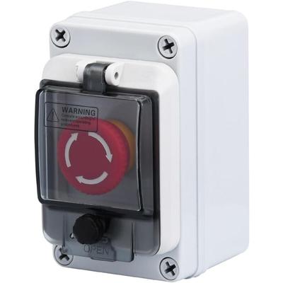 Gotrays - Not-Aus-Taster mit Box, Not-Aus-Schalter, Not-Aus-Druckknopfschalter, wasserdichte Box Image
