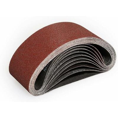 SNQ - Schleifbänder 75x533 mm - 10 Stück 80er Körnung Schleifband zum Schleifen und Polieren mit Image