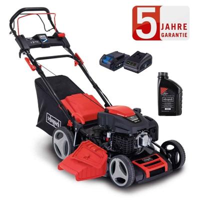 Benzin Rasenmäher MS225-53E vs 6PS Vario-Antrieb Hybrid-Start + Öl - Scheppach Image