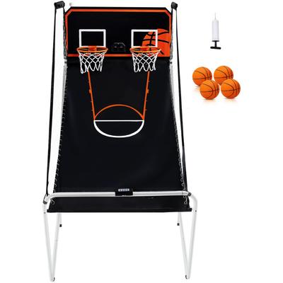 Mophorn - Faltbares Basketball-Arcade-Spiel, Indoor-Sport für 2 Spieler, 4 Bälle, 8 Modi, Image