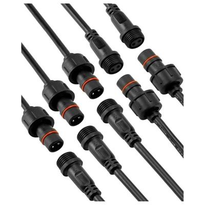 2 poliger Stecker 12V wasserdicht (5 Paar) IP65 Steckverbinder mit 16 awg Kabel (20cm) Schraubbar Image