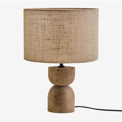 Tischlampe ↑40 cm aus Mangoholz und Gabina-Leinen Beige Leinen - Sklum Image