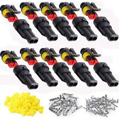 Ccykxa - 10 Kits 2-poliger wasserdichter elektrischer Auto-Stecker, wasserdichter Auto-Stecker, Image
