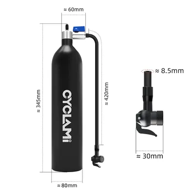 CYCLAMI Tubeless Tire Inflatation Tank 1.3L Mountain Road Bike Inflator Tire Air Bottle Tire Booster Vacuum Tire Tank Cylinder