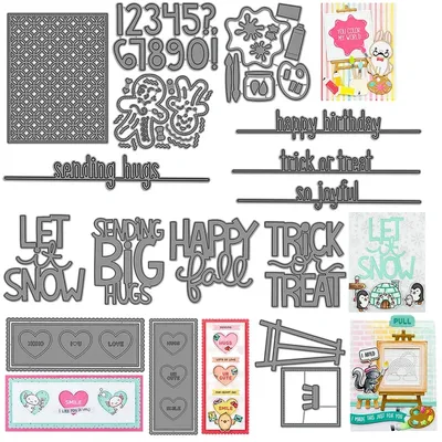 Giant Sending Big Hugs Metal Cutting Dies Halloween Embossing Diecut For DIY Card Making