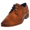 Schnürschuh BUGATTI, Herren, Gr. 45, braun (cognac), Leder, used, festlich, Schuhe, Blockabsatz, Abendschuh, Businessschuh in eckiger Karreeform