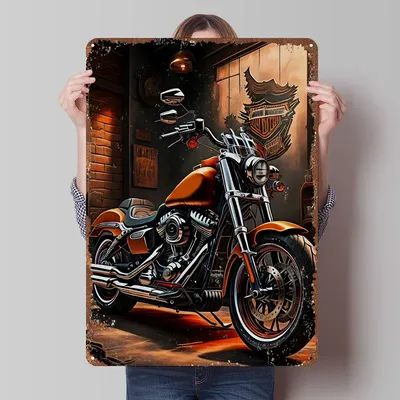 Harley Davidson Kunst Weißblechschild Auto Metall Poster Gamer Raumdekoration Zu Hause Image