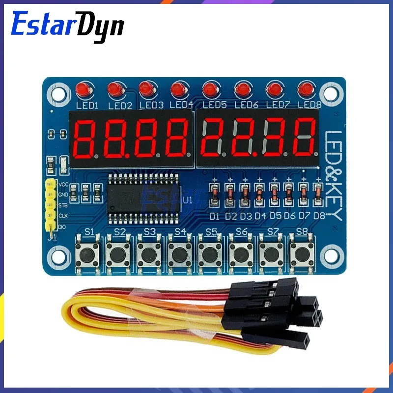 Estardyn TM1638 Modul-Tastenanzeige für AVR Arduino Neue 8-Bit-Digital-LED-Röhre 8-Bit Image