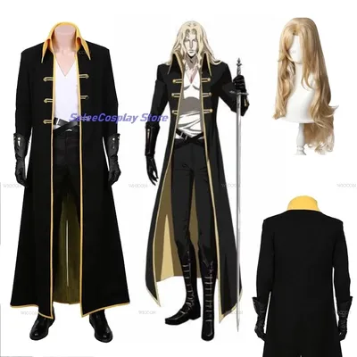 Castlevania Adrian ieniaepes Arukado Alucard Cosplay Kostüm Perücke Outfit Anime Stil Halloween Image