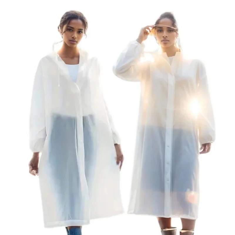 Regenmantel, lang, für Erwachsene, Eva, verdickt, Ganzkörper, tragbar, Einweg-Poncho für Fahrräder und regenfest, für den Außenbereich Image