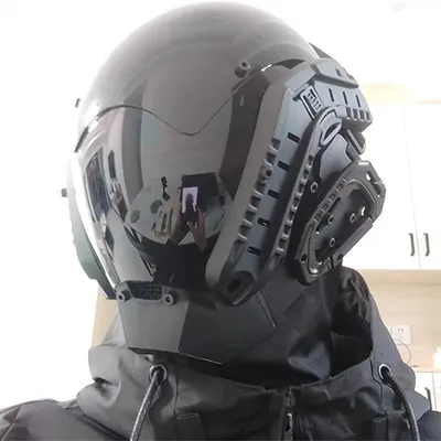 Erwachsene Party Cyberpunk Full Face Mech Maske Halloween Steampunk Kostüm LARP Zubehör Image