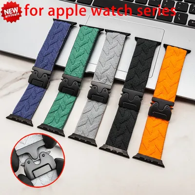 Nylonband für Apple Watch 10, 9, 8, 7, 6 SE, elastisch bedrucktes Fallschirmarmband für iWatch 5, 4, Image