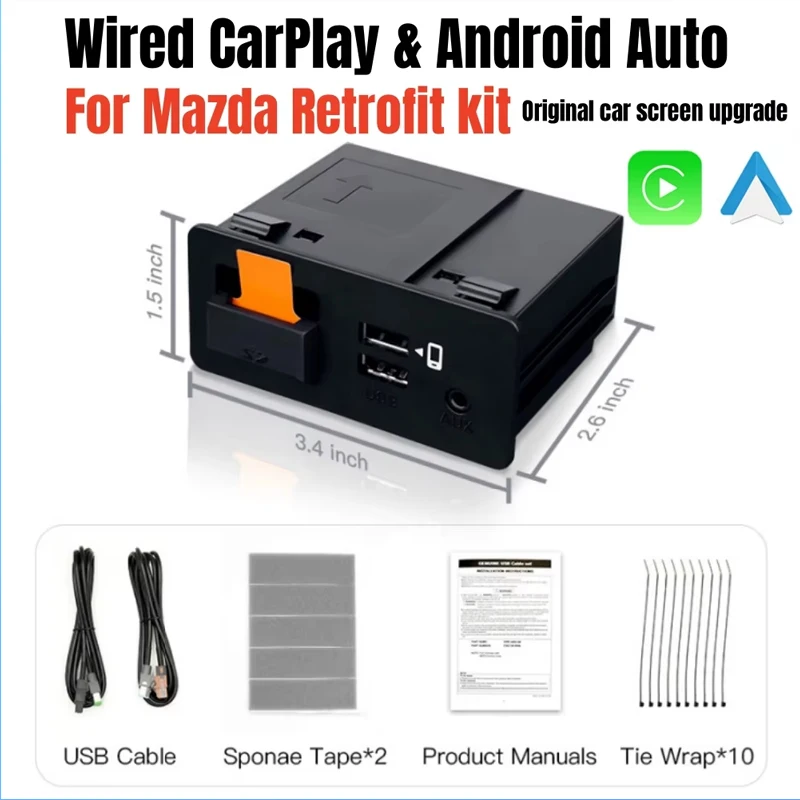 Neues Upgrade CarPlay Android Auto USB-Hub-Adapter für Mazda 2 3 6 CX3 CX5 CX8 CX9 MX5 Miata TK78669U0C Mazda Retrofit Kit Image