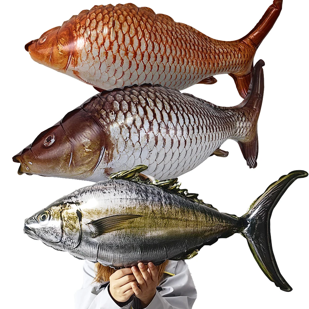 Fischballons, realistische Luftballons, Angeln, Geburtstag, Party-Dekoration, niedliche aufblasbare Fischballons zum Angeln, Thema, Party-Dekorationen Image