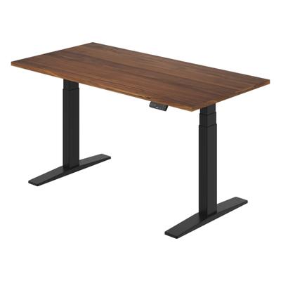 Flexispot E7 Commercial 60"w Electric Adjustable Standing Desk, Black Walnut Top/black Base