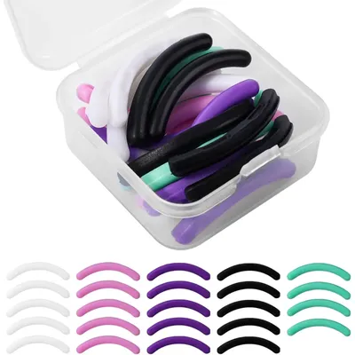 24PCS Eyelash Curler Refills - Hypoallergenic Silicone Pads Universal Fit w/ Case Salon-Grade Anti-Slip Design 100+ Uses