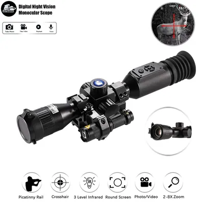 ZIYOUHU NV003 HD Digital Tactical Night Vision Device with Infrared, High-Powered Crosshair Telescope for Hunting Surveillance