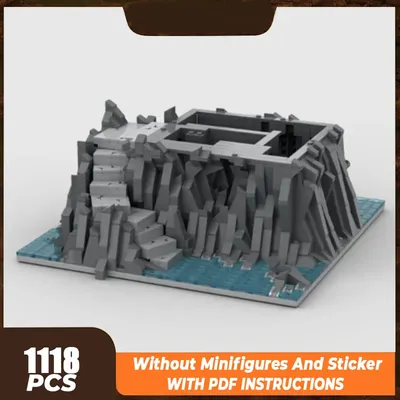 Mittelalterliche Modell Moc Bausteine Schloss Stein Schritt Boden Platte Technologie Modulare Blöcke Image