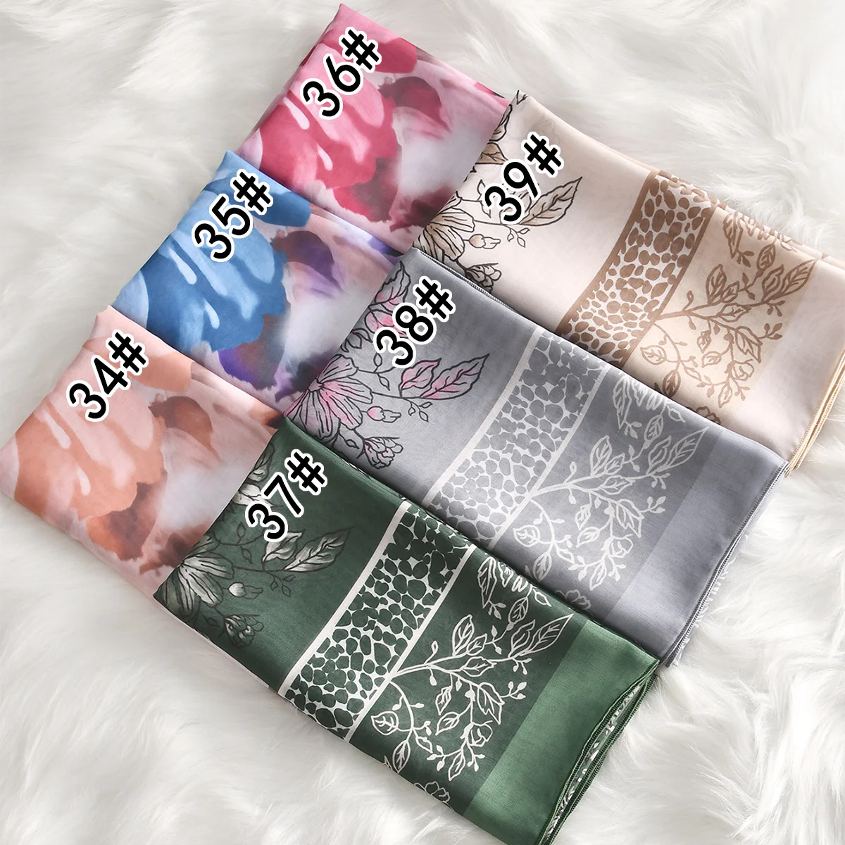 110*110 cm Platz Schal Frauen Moslemisches Hijab Kopftuch Wraps Gedruckt Baumwolle Voile Quadrat Schal Hijab Tudung Bawal Malaysia Hijabs Image