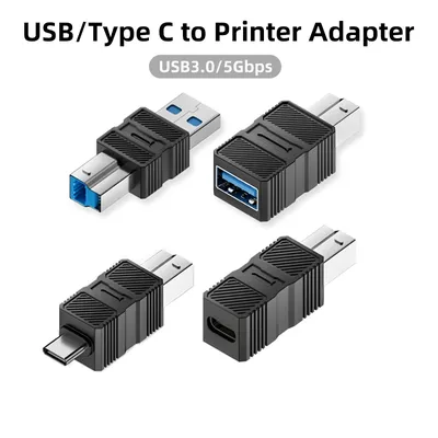 USB 3.0 Printer Adapter USB B Male to Female Type C Printer Adapter Connector Extension Plug Converter for Printer Scanner PC