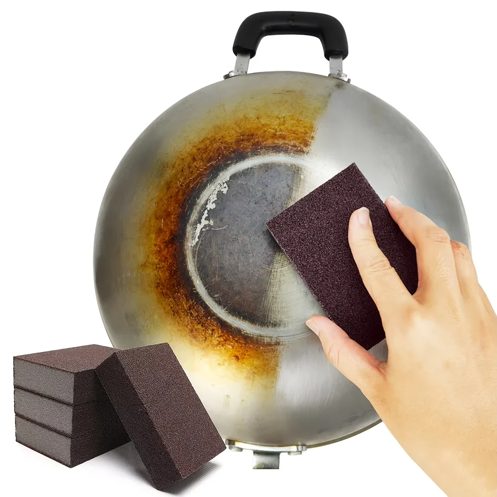 3/6/9/12 stücke Carborundum Schwamm Emery Magic Wipe Topf Boden Reinigung Entkalkung Schwamm Pinsel Rost Entfernung Werkzeug Image