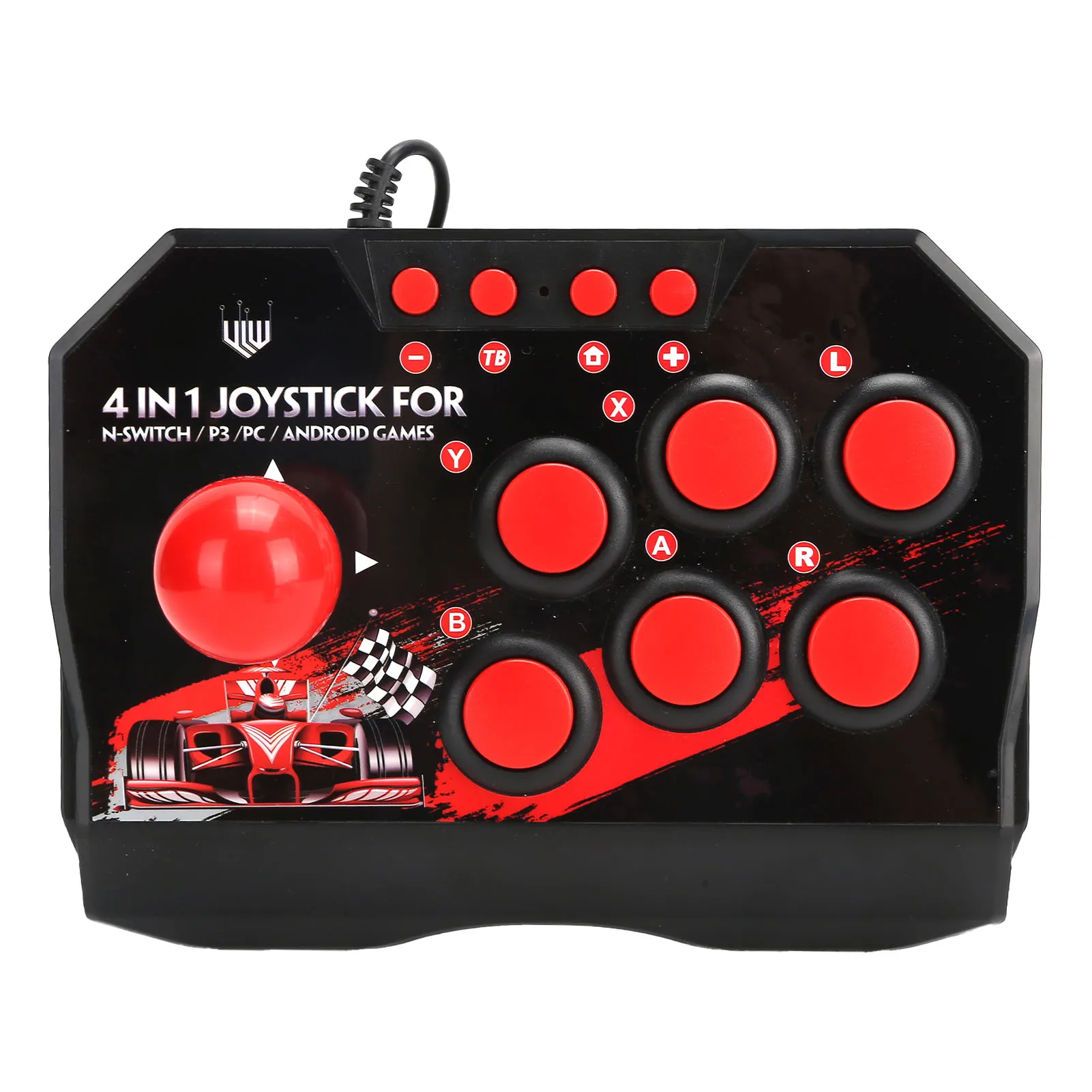PC Street Fight Controller Wired Fight Stick Arcade Fight Stick Wired Arcade Joystick Arcade Games Zubehör für Switch/PC/PS3