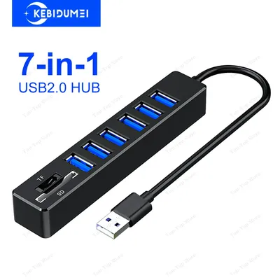8 Ports USB 2.0 HUB USB 2.0 Splitter 480 Mbit/s High-Speed-OTG-Adapter USB-Dockingstation Image