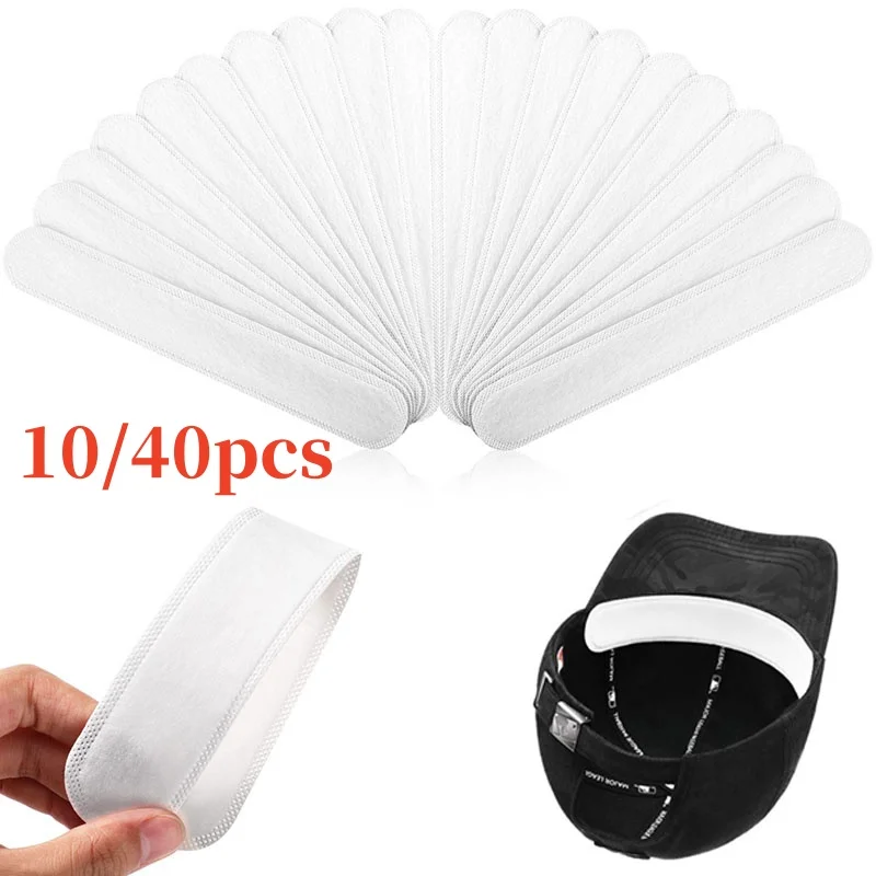 10/40 stücke Hut Schweiß Absorber Aufkleber Sommer Kappe Liner Bands Schweißband Visier Hüte Weißes Band Hut Größe Reduzierer Liner pad Image
