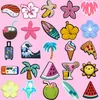 1/25 Stück rosa Blume Herz Wassermelone Schuh Charms Flugzeug Ticket Gepäck Schuh Dekoration Pins für Frauen Pizza Banane Clog Jeans