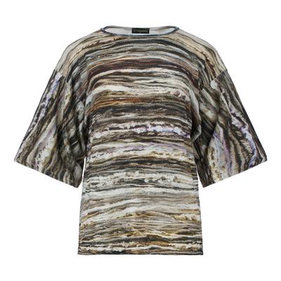 Strukturiertes, bedrucktes Oversize-T-Shirt mit Strickeffekt Image