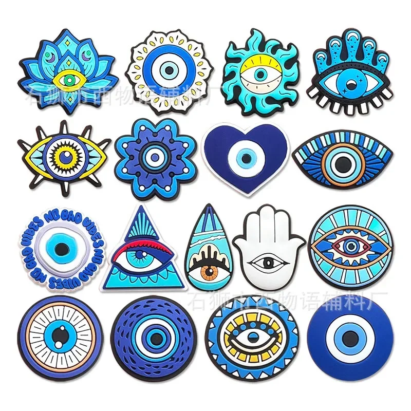 Breloques de chaussures pour Crocs, accessoires Blue Eyes Chaussures Charm pour Croc Décorations Pins, Jeans Accessoires pour Hommes, Femmes Sabots, Clips Danemark ges