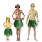Set di costumi da festa hawaiani per bambini e adulti con gonna a foglie Fiore Lei Erba Hula Outfit