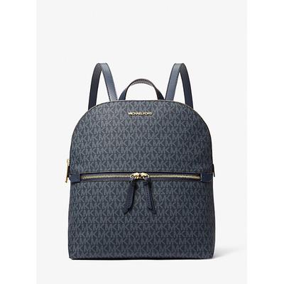 Michael Kors Dallas Medium Signature Logo Backpack Blue One Size