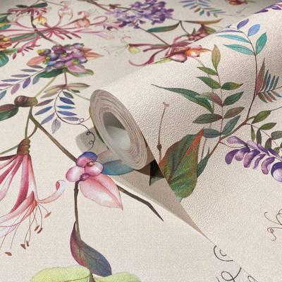 Vliestapete MARBURG "Tapete Floral Blossom", beige,rosa,grün, B:0,53m H:0,01m L:10,05m, Vlies, Tapeten, moderne Vliestapete für Wohnzimmer Schlafzimmer Küche Image