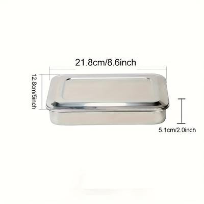 TEMU Premium Stainless Steel Nail Disinfection Box With Lid - Barbershops & Salons, Formaldehyde-free Image