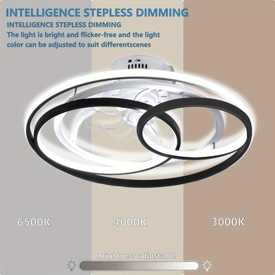 TEMU Ceiling Fan With Lighting, Led Ceiling Light With Fan Remote Control Fan Ceiling Light Invisible Lamp For Dining Room Living Room Bedroom Image