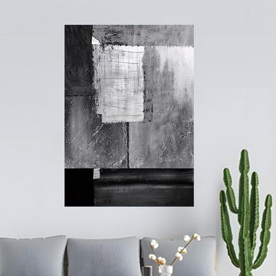 TEMU Modern Black And White Geometric Canvas Art Print – Unframed Nordic Style Wall Decor For Living Room Or Dining Room, Perfect Gift Idea Image