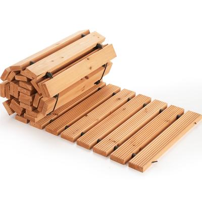 TEMU 97.44-inch Cedar Wood Garden Pathway - Interlocking Straight Walkway With Reinforced Screw Joints, Durable Outdoor Patio For Weddings, Parties, Beach & Garden Decor Image