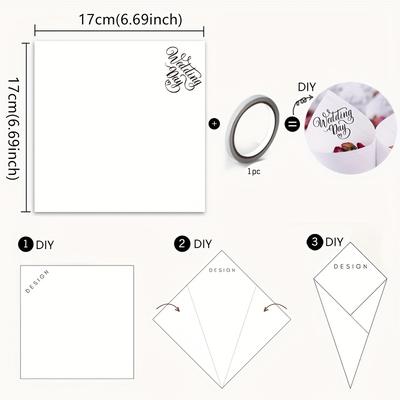 TEMU 33pcs Of Set Diy Petal Cone,wedding Confetti Toss,white Handmade Paper Cone,confetti Cone Party Favor Decor Image