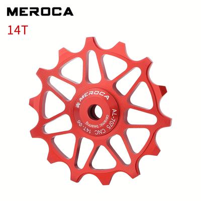 TEMU [1pc Meroca Universal Bicycle Rear Derailleur] Meroca Universal Bicycle Rear Derailleur, Ceramic Bearing 12/14t Sprocket, Aluminum Alloy, Black, For Mountain And Road Bikes Image