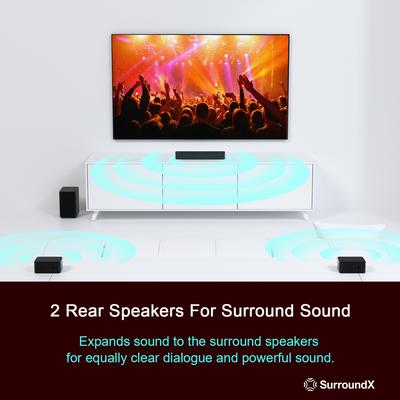TEMU Ultimea Sound System For Tv, 320w Sound Bar, 2 Surround Speakers Adjustable And 1 , Bluetooth Soundbar For Smart Tv, Home Theater Sound System Image