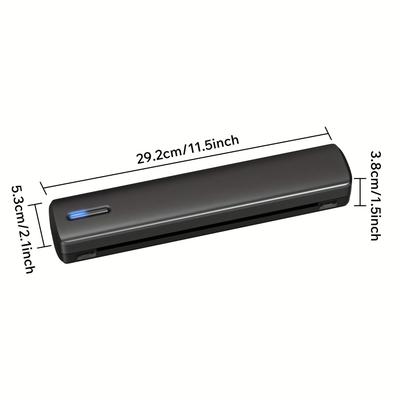 TEMU Portable Tattoo Thermal Wireless Printer, Supports 8.5-inch X 11-inch, Compatible With Laptops And Smartphones, Dual Purpose Office Document & Tattoo, Black, With 20 Sheets Of Thermal Paper Image