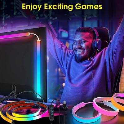 TEMU Usb-powered Led Light Strip With Rgbic Ambient Lighting, Button Control, Suitable For Home Parties, Stage Atmosphere, Gatherings, And Festival Celebrations Image