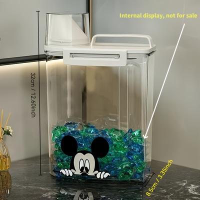 TEMU [authorized] Stitch Cute Laundry Detergent Storage Box Large Capacity Laundry Bead Bucket Can Household Laundry Detergent Container Special Storage Box, Portable Storage For Travel Image