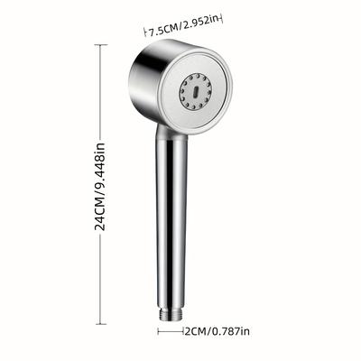 TEMU Brushed Stainless Steel Shower Head - Wall-mounted, Rectangular, Pressurized Spray With 3 Water Patterns For Modern Bathroom, Bathroom Accessories|sleek Finish|durable Constructio Image