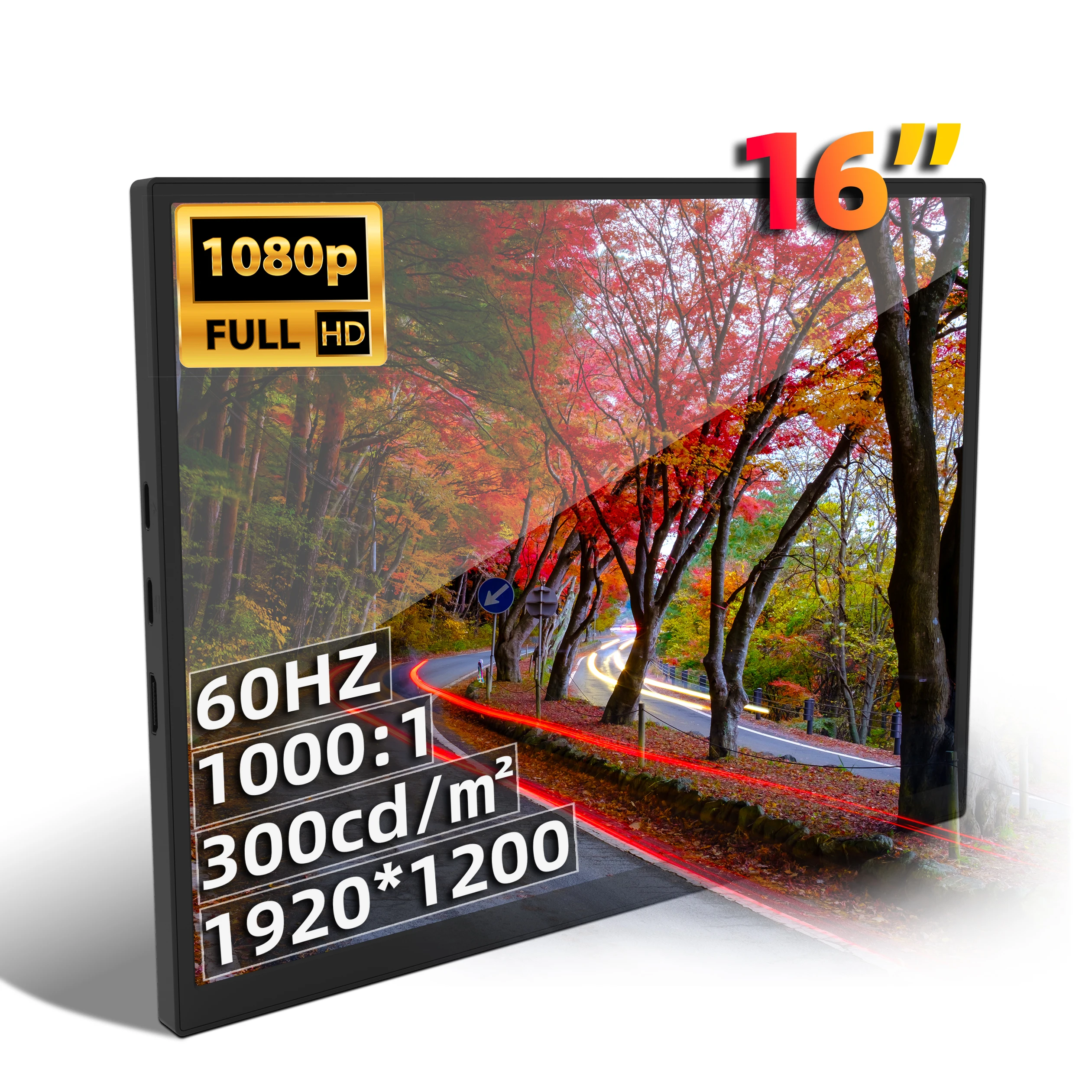 ZSUS 16" tragbarer Monitor 100% sRGB 1200P IPS-Bildschirm Reise-Gaming-Computer-Display für Steam Deck Laptop Switch PS4 PS5 Xbox Image