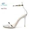 Transparente PVC Sommer Dame Schuhe 10CM Dünne Fersen Ankle Strap Party Kleid Schuh Frauen Elegante