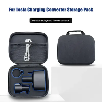Für Tesla CCS1 J1772 Ladegerät Lagerung Tasche Ladegerät adapter Organizer box Reise Fall Für Elektrische Auto Lade Zubehör Image